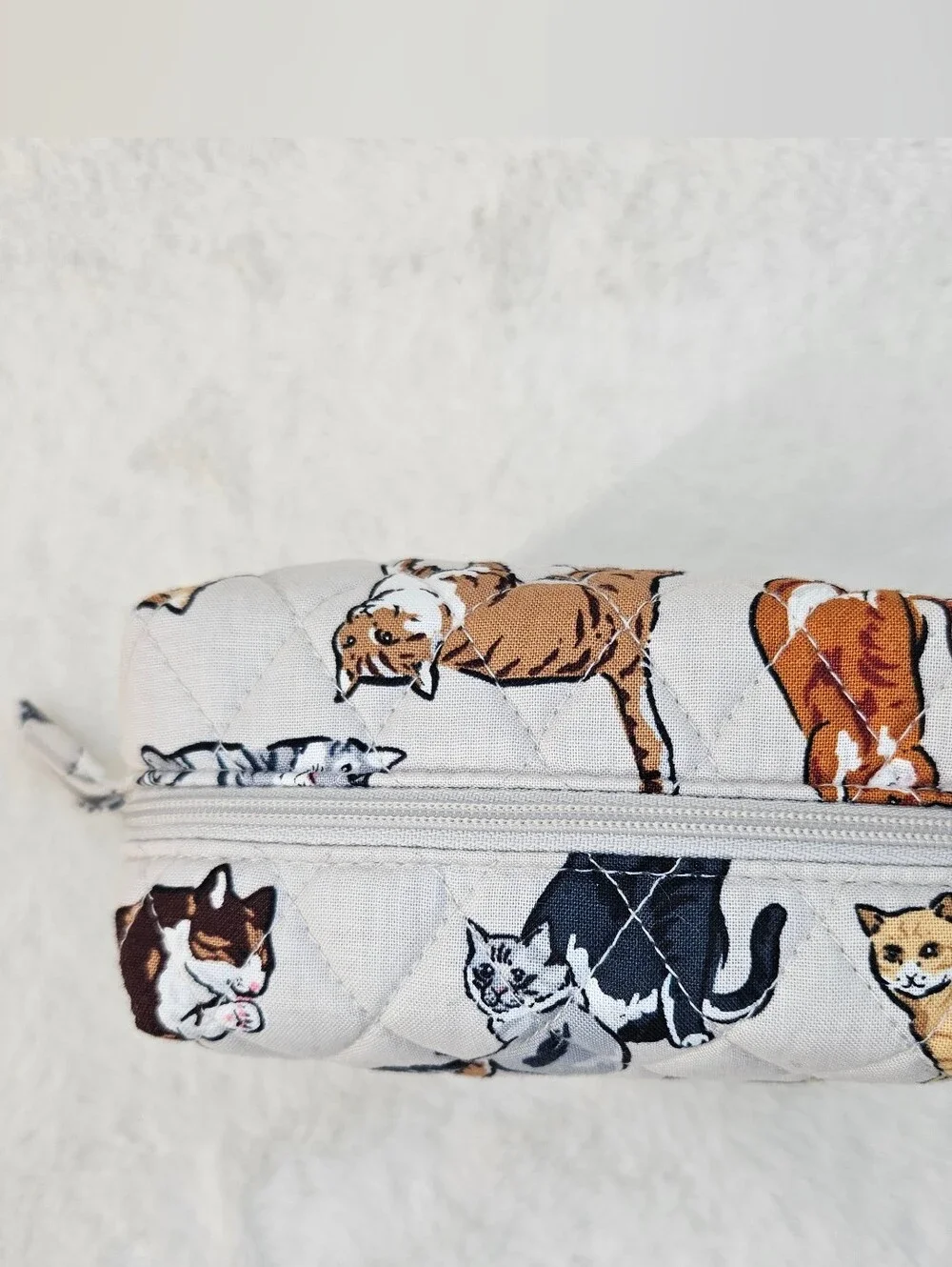 Vera Bradley A Cat's Life Print Quilted Essential Cosmetic